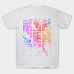 Monterrey, Mexico City Map Typography - Colorful T-Shirt